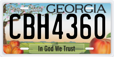 GA license plate CBH4360