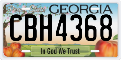 GA license plate CBH4368