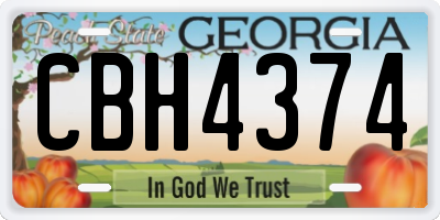 GA license plate CBH4374