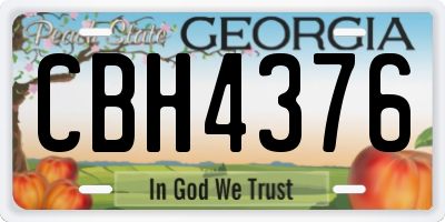 GA license plate CBH4376