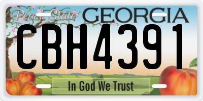 GA license plate CBH4391