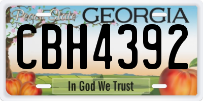 GA license plate CBH4392