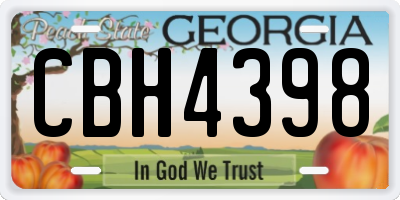 GA license plate CBH4398