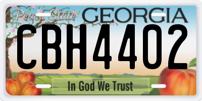 GA license plate CBH4402