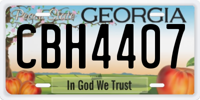 GA license plate CBH4407