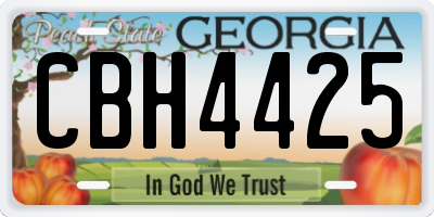 GA license plate CBH4425