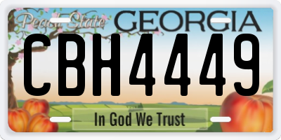 GA license plate CBH4449
