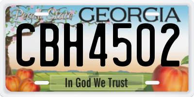 GA license plate CBH4502