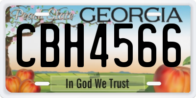 GA license plate CBH4566
