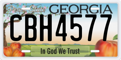 GA license plate CBH4577