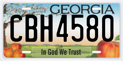 GA license plate CBH4580