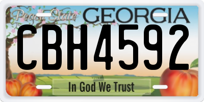 GA license plate CBH4592