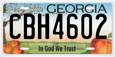 GA license plate CBH4602