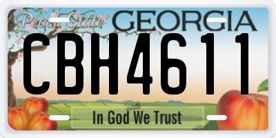 GA license plate CBH4611