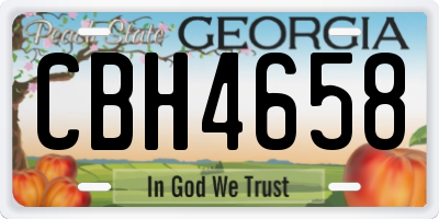 GA license plate CBH4658
