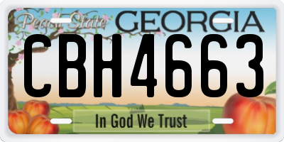 GA license plate CBH4663