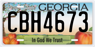 GA license plate CBH4673