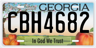 GA license plate CBH4682