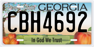 GA license plate CBH4692