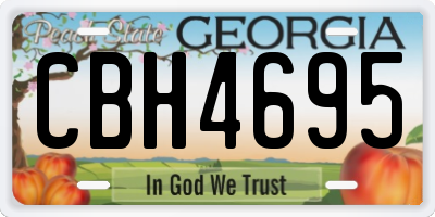 GA license plate CBH4695