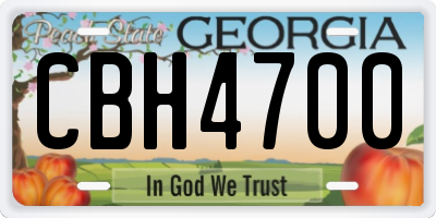 GA license plate CBH4700