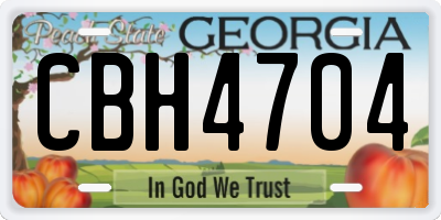 GA license plate CBH4704