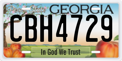 GA license plate CBH4729