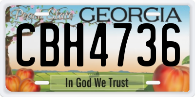GA license plate CBH4736