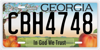 GA license plate CBH4748