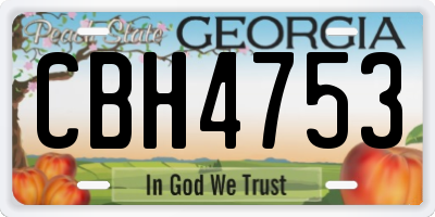 GA license plate CBH4753