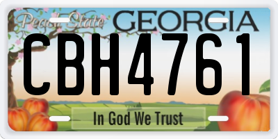 GA license plate CBH4761