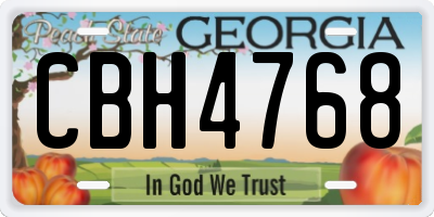 GA license plate CBH4768