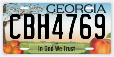 GA license plate CBH4769