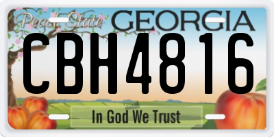 GA license plate CBH4816