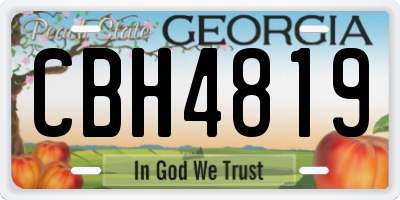 GA license plate CBH4819