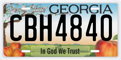 GA license plate CBH4840