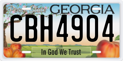 GA license plate CBH4904