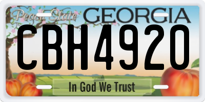 GA license plate CBH4920