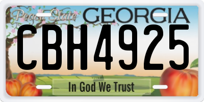 GA license plate CBH4925