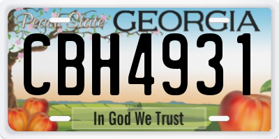 GA license plate CBH4931