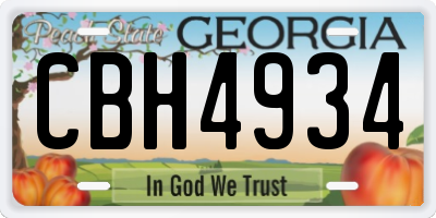 GA license plate CBH4934