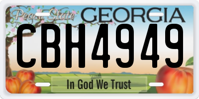 GA license plate CBH4949