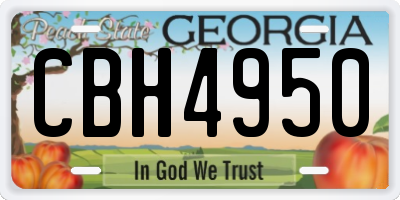 GA license plate CBH4950