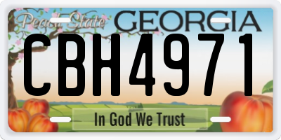 GA license plate CBH4971
