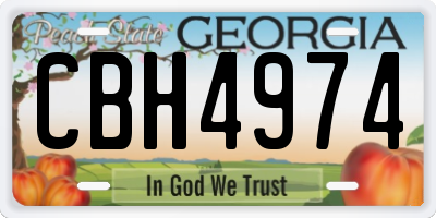 GA license plate CBH4974