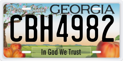 GA license plate CBH4982