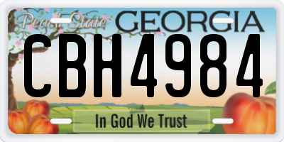 GA license plate CBH4984