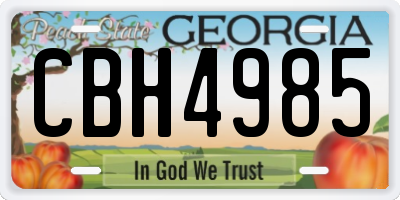 GA license plate CBH4985