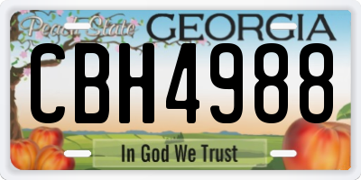 GA license plate CBH4988