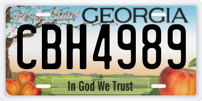 GA license plate CBH4989